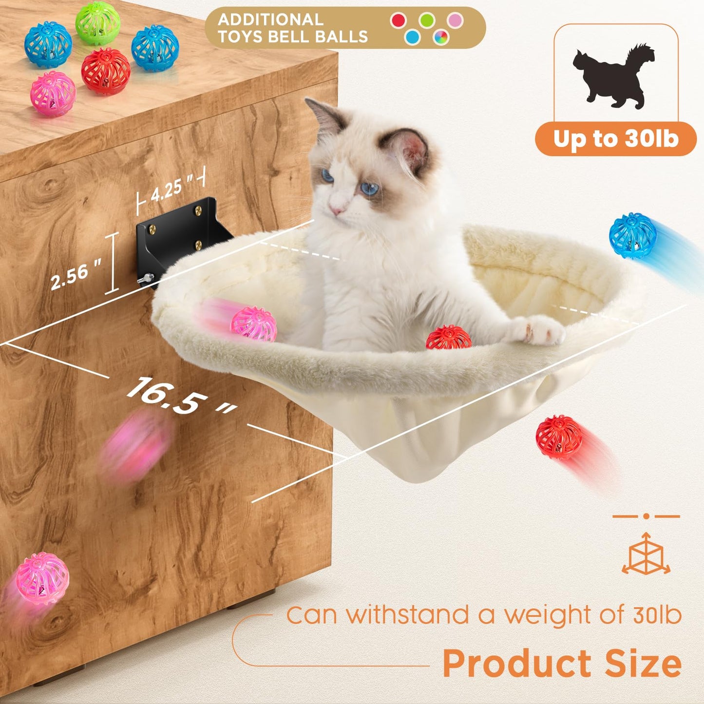 Wall Mounted Cat Hammock Bed Foldable Shelf for Indoor Cats