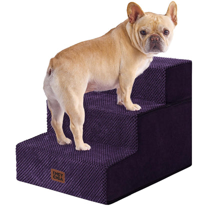 Extra Wide Dog Stairs Ramp for Bed & Couch, 3–5 Steps