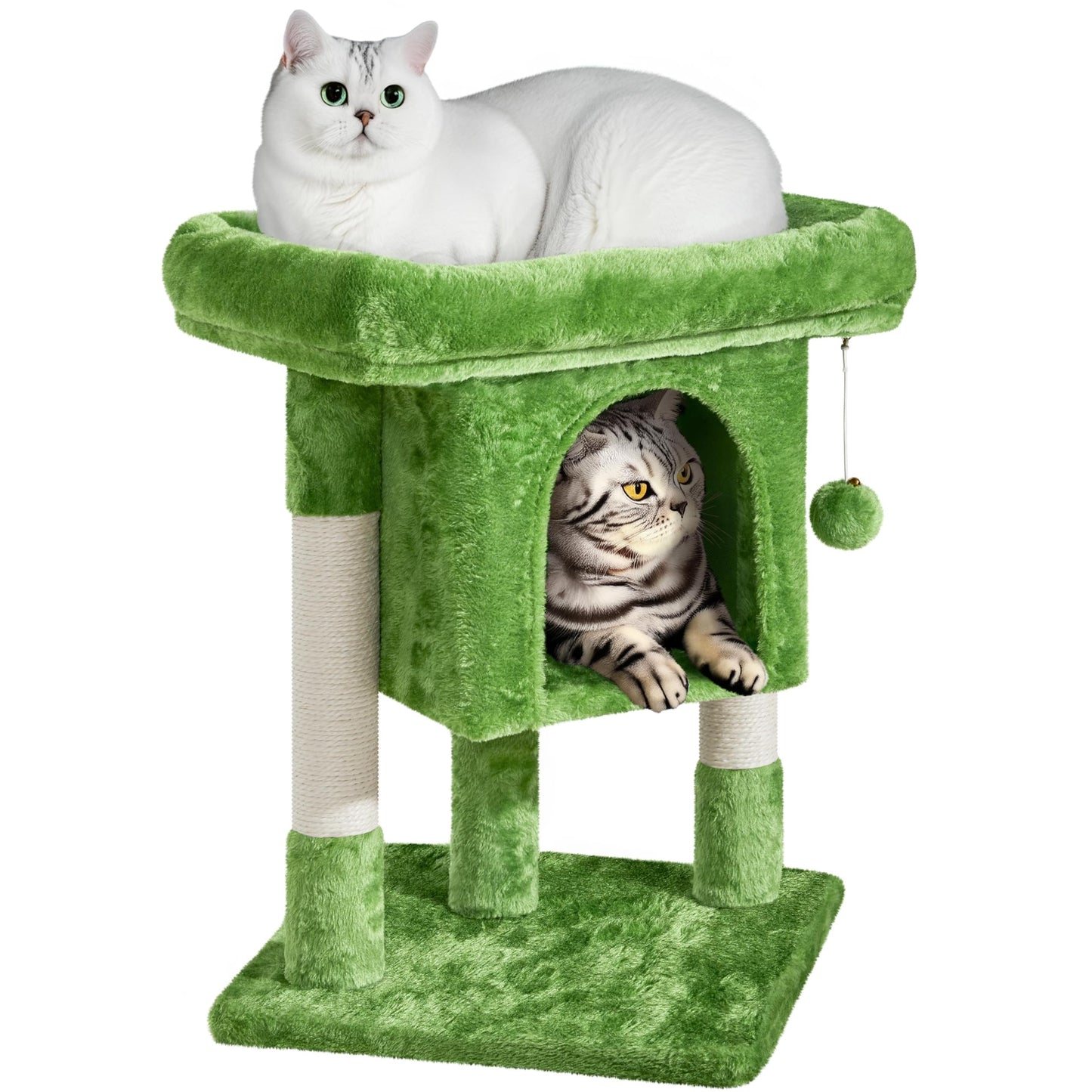 23.5" Cat Tree Tower with Condo & Sisal Scratching Posts for Kittens