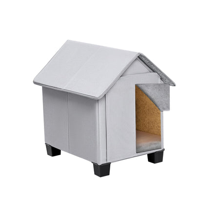 Elevated Foldable Dog House with Removable Plush Mat