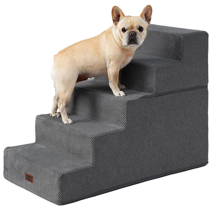 Extra Wide Dog Stairs Ramp for Bed & Couch, 3–5 Steps