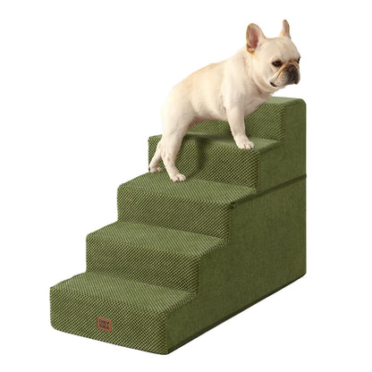 Extra Wide Dog Stairs Ramp for Bed & Couch, 3–5 Steps