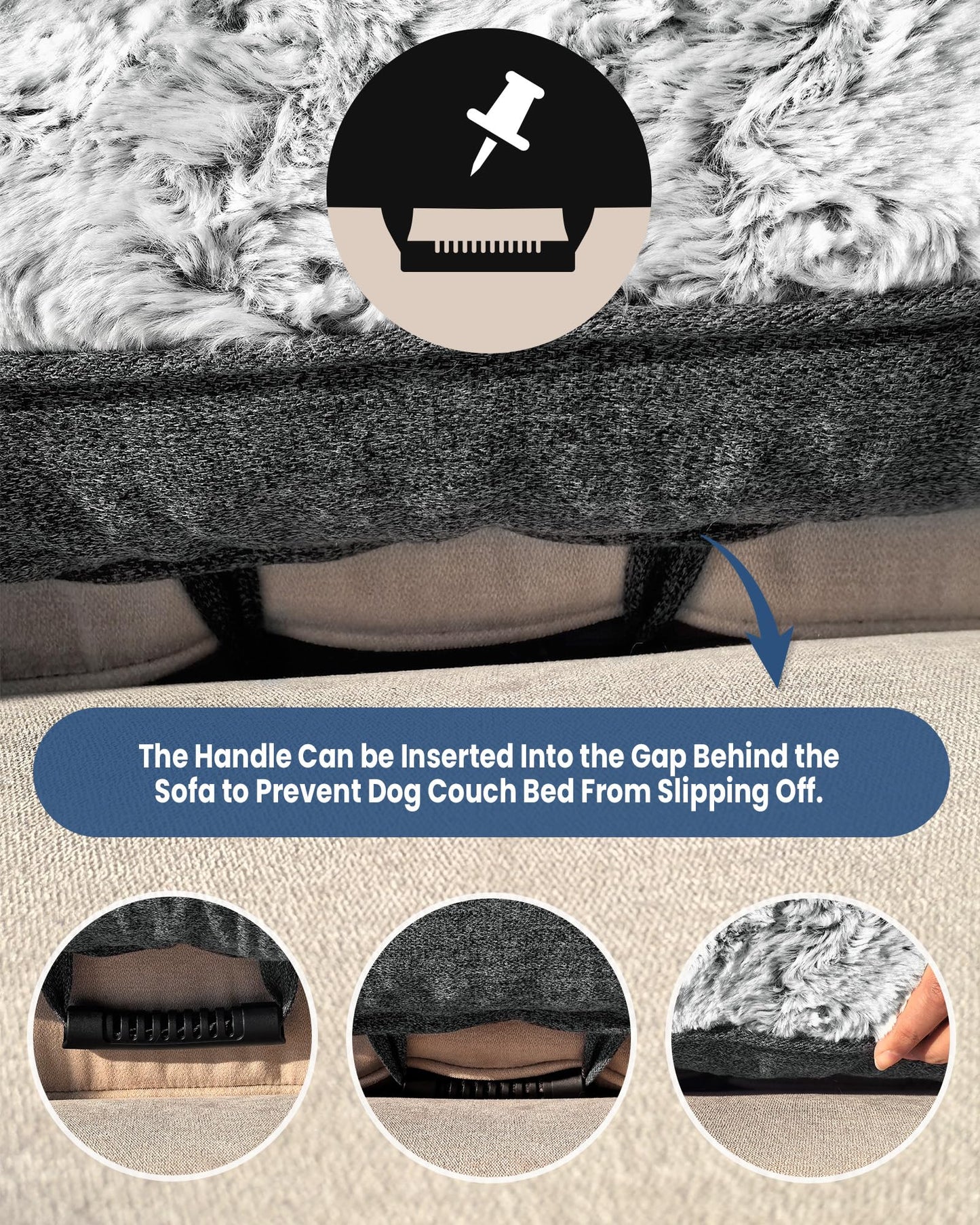 Calming Memory Foam Dog Couch Bed with Washable Waterproof Cover