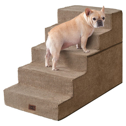 Extra Wide Dog Stairs Ramp for Bed & Couch, 3–5 Steps