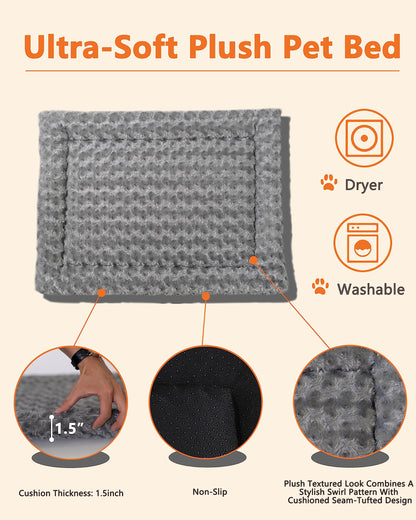 Wooden Dog Crate End Table with Drawer, Cushion & USB Charging