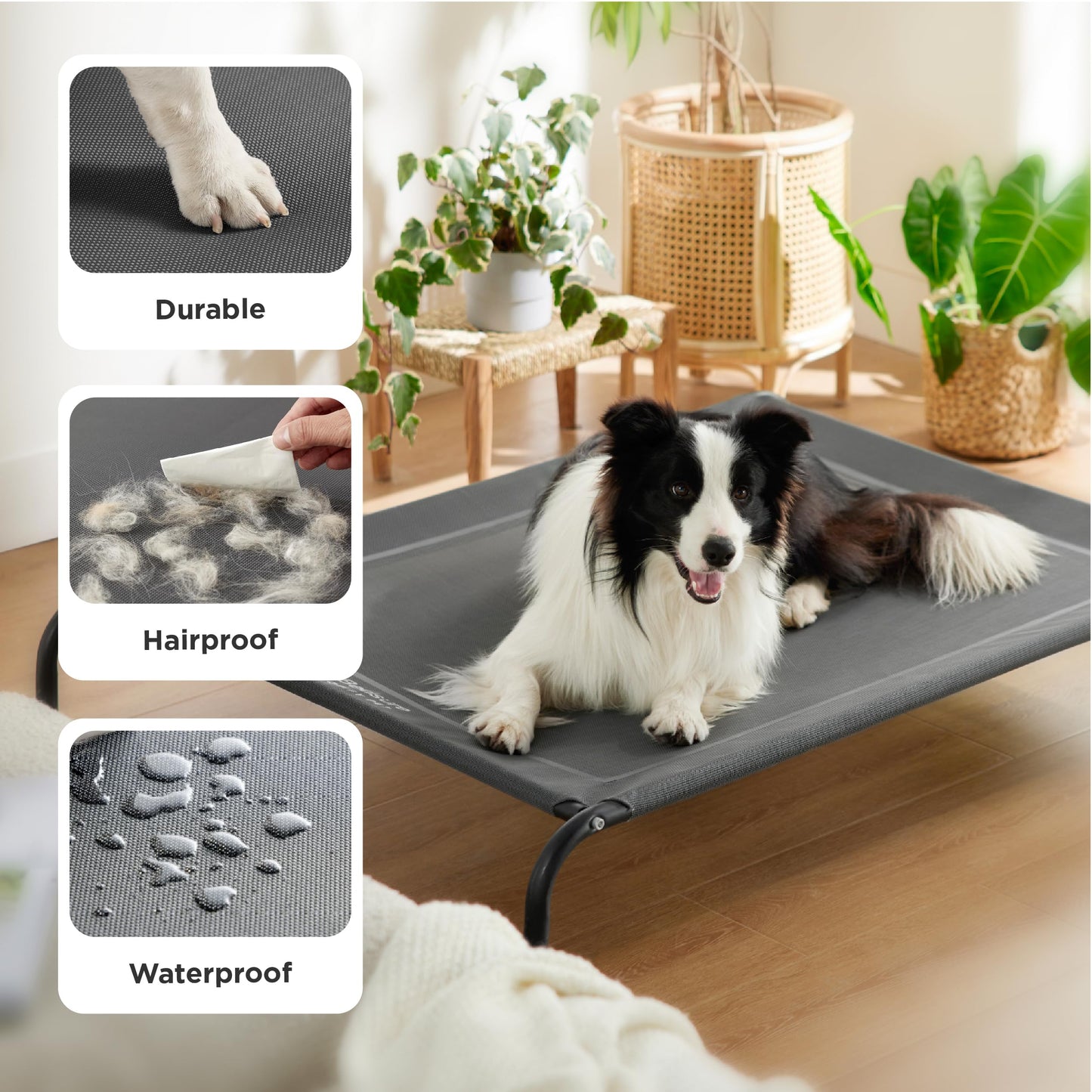 Cooling Elevated Dog Bed with Breathable Mesh & Stable Frame
