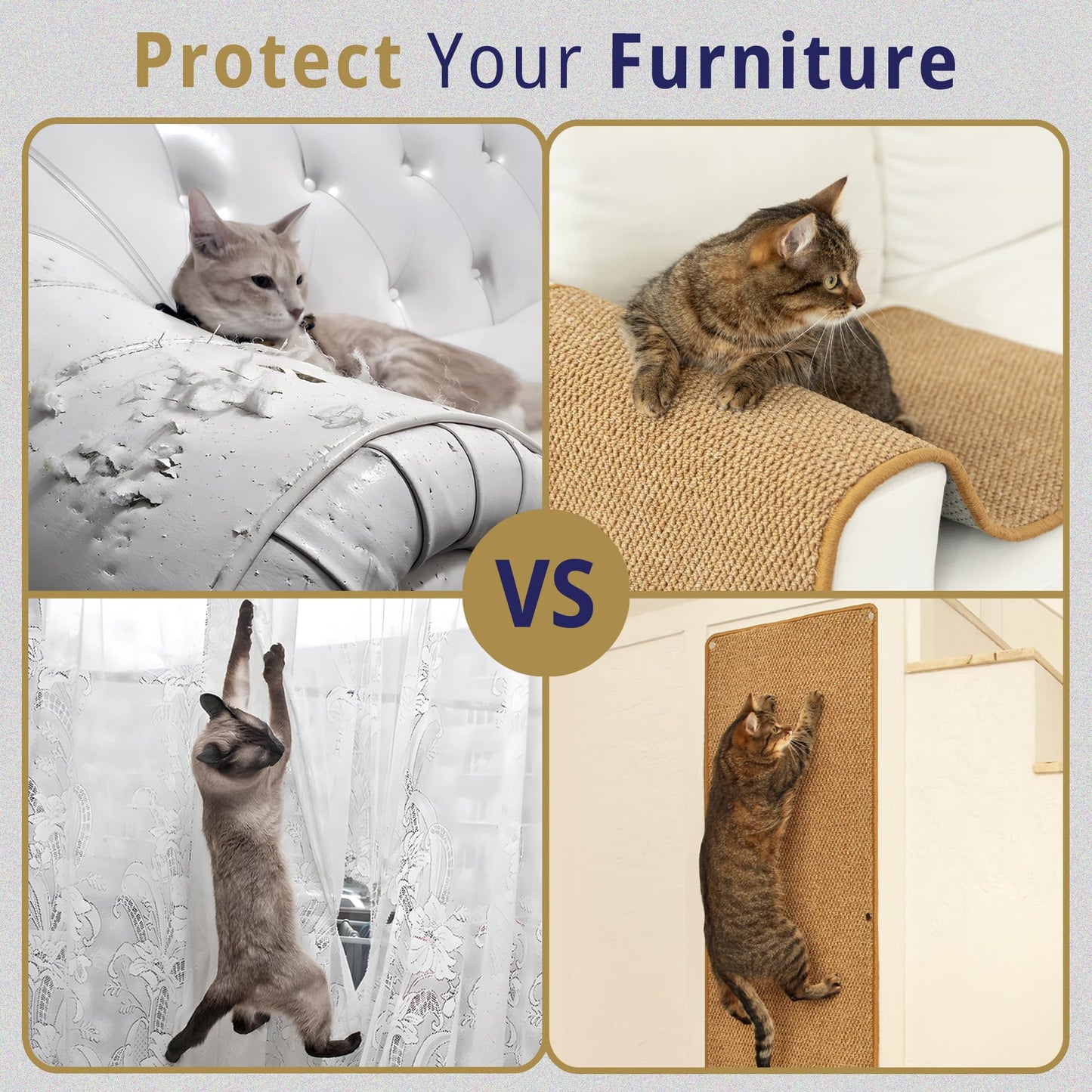 67" Cat Wall Climbing Carpet Scratch Mat with Wall Mount Nails