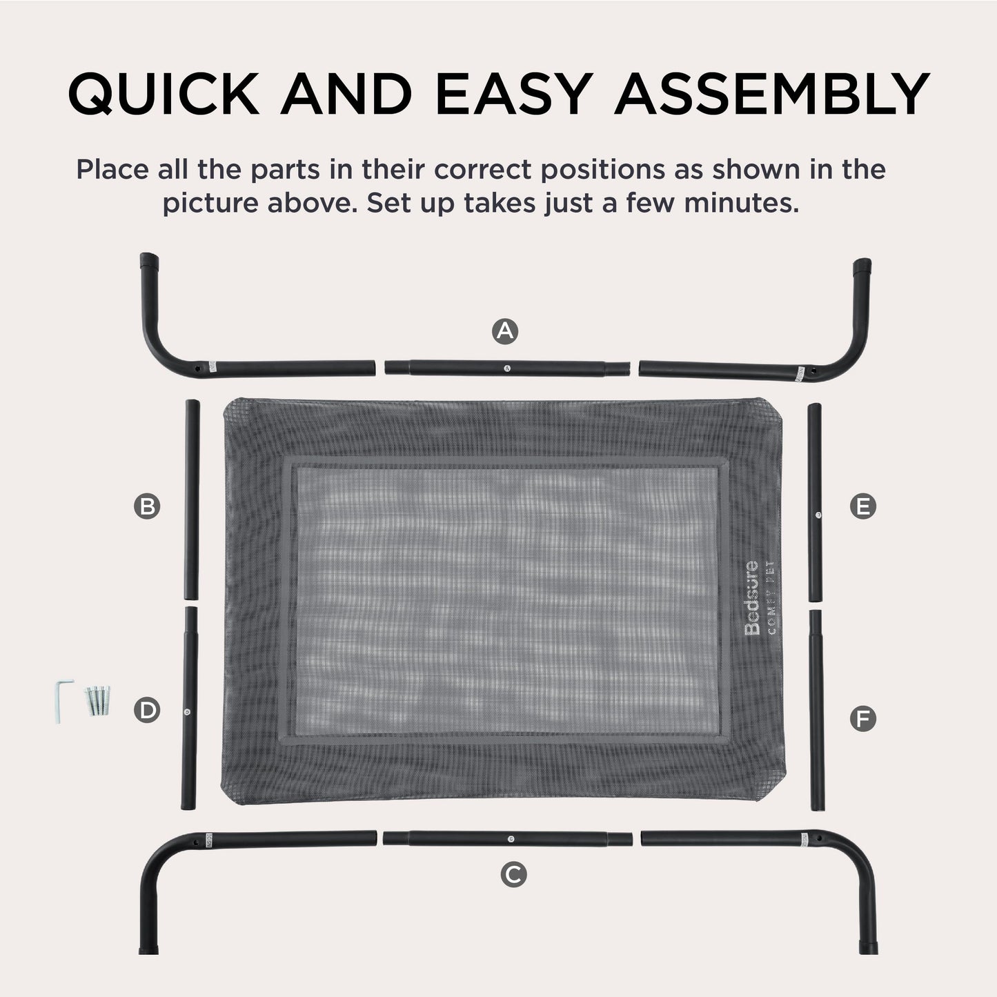Cooling Elevated Dog Bed with Breathable Mesh & Stable Frame