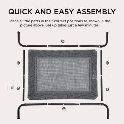 Cooling Elevated Dog Bed with Breathable Mesh & Stable Frame