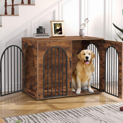 Wooden Dog Crate Furniture Kennel End Table for Dogs